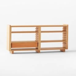 Ventura White Oak Console Table -Nesto Store VenturaNtchdShrtBkshlf3QBSSS22