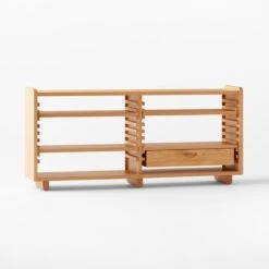 Ventura White Oak Console Table -Nesto Store VenturaNtchdShrtBkshlf3QSSS22