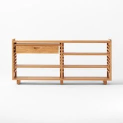 Ventura White Oak Console Table -Nesto Store VenturaNtchdShrtBkshlfAV3SSS22