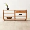 Ventura White Oak Console Table -Nesto Store VenturaNtchdShrtBkshlfROS22