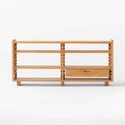 Ventura White Oak Console Table -Nesto Store VenturaNtchdShrtBkshlfSOSSS22