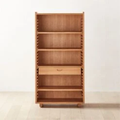 Ventura White Oak Bookcase 15 Ventura White Oak Bookcase -Nesto Store VenturaNtchdTallBkshlfSHS22