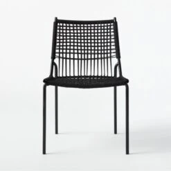 Virve Black Rope Outdoor Dining Chair -Nesto Store VirveBkSSDnngChairBkRpSOSSS22 1