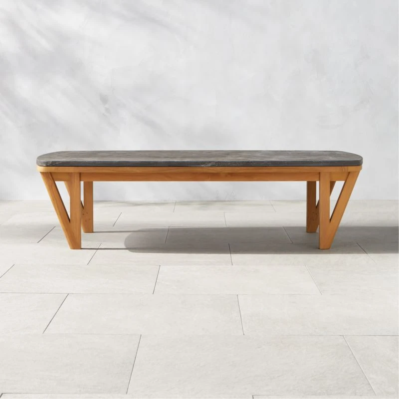 Roc Bluestone And Teak Outdoor Coffee Table 3 Roc Bluestone And Teak Outdoor Coffee Table