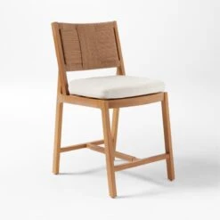 Roc Teak And Rattan Outdoor Counter Stool With Ivory Sunbrella® Cushion 13 Roc Teak And Rattan Outdoor Counter Stool With Ivory Sunbrella® Cushion -Nesto Store VitetCounterStool3QSSS23