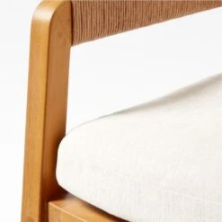 Roc Teak And Rattan Outdoor Dining Armchair With Ivory Sunbrella® Cushion -Nesto Store VitetDiningArmchairAV2SSS23