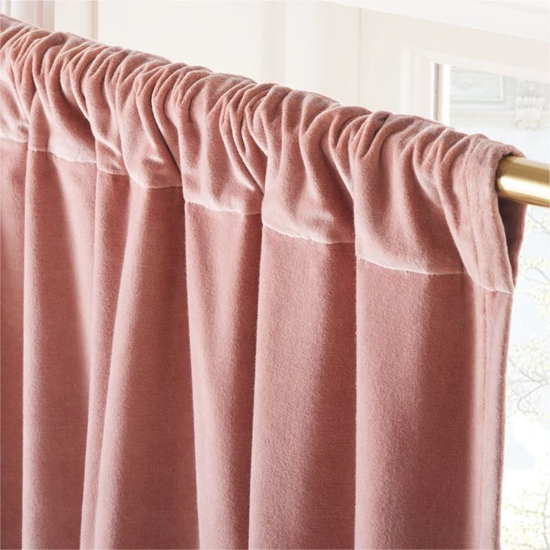 Orchid Mauve Organic Cotton Velvet Window Curtain Panel 48"x84'' 5 Orchid Mauve Organic Cotton Velvet Window Curtain Panel 48"x84'' - Image 3