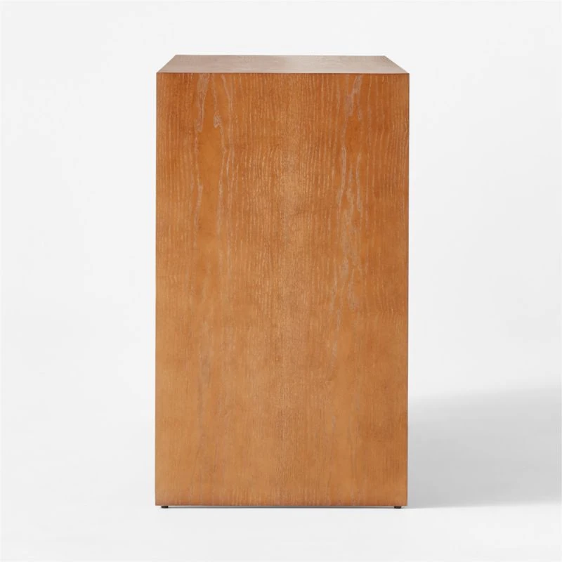 Wane Wood 2-Drawer File Cabinet With Vegan Leather Drawers 7 Wane Wood 2-Drawer File Cabinet With Vegan Leather Drawers - Image 5