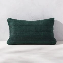 Waverly Dark Green Outdoor Throw Pillow 20''x12''