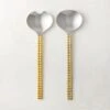 Westwood Brass And Stainless Steel Salad Servers Set Of 2 2 Westwood Brass And Stainless Steel Salad Servers Set Of 2 -Nesto Store WestwoodSaladServersS2SHF22