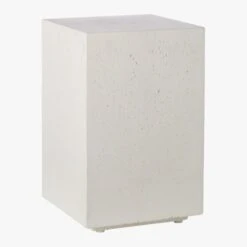 Ivory Concrete Outdoor Side Table -Nesto Store WhiteConcreteSideTable3QS20