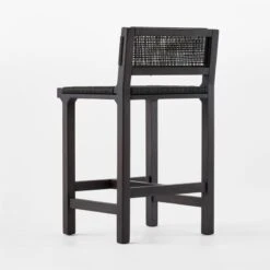 Wrapped Black Leather Counter Stool Set Of 2 -Nesto Store WrppdLthrBlkCounterStool3QBSSS23 1