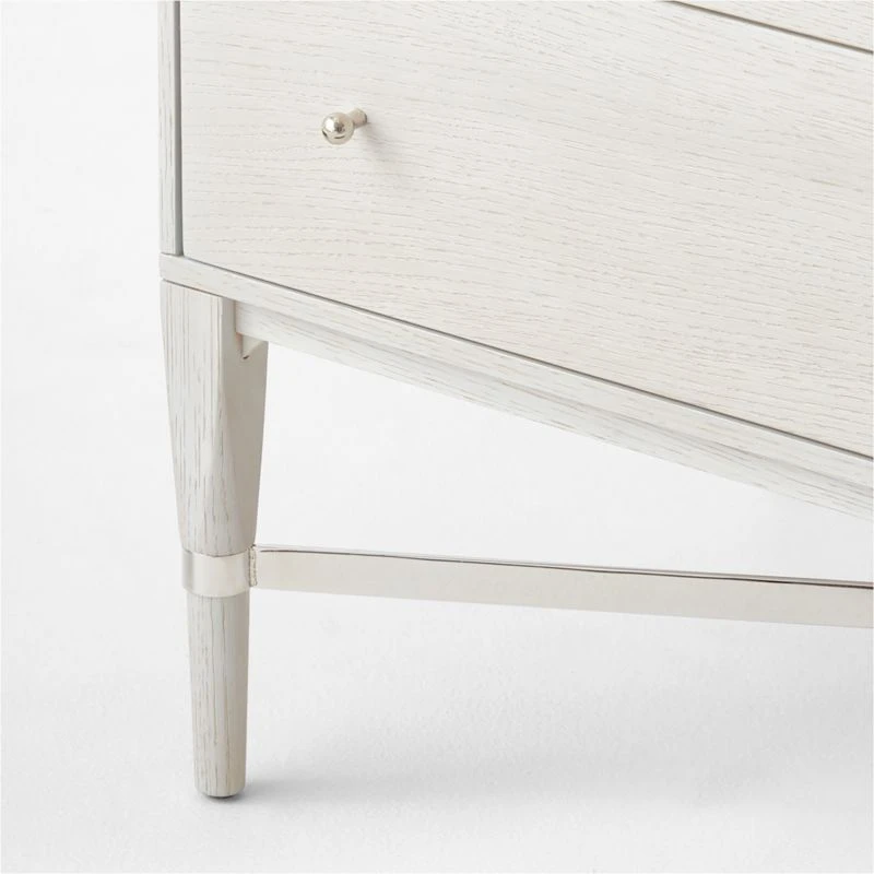 Connoisseur 5-Drawer Whitewashed Oak Wood Dresser Model 1003 10 Connoisseur 5-Drawer Whitewashed Oak Wood Dresser Model 1003 - Image 8