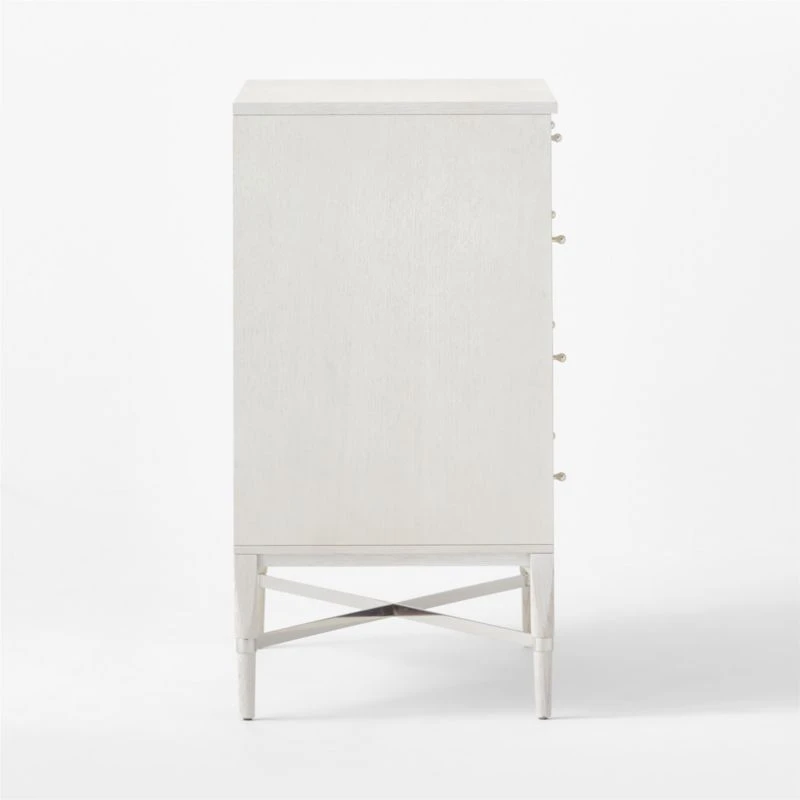 Connoisseur 5-Drawer Whitewashed Oak Wood Dresser Model 1003 8 Connoisseur 5-Drawer Whitewashed Oak Wood Dresser Model 1003 - Image 6