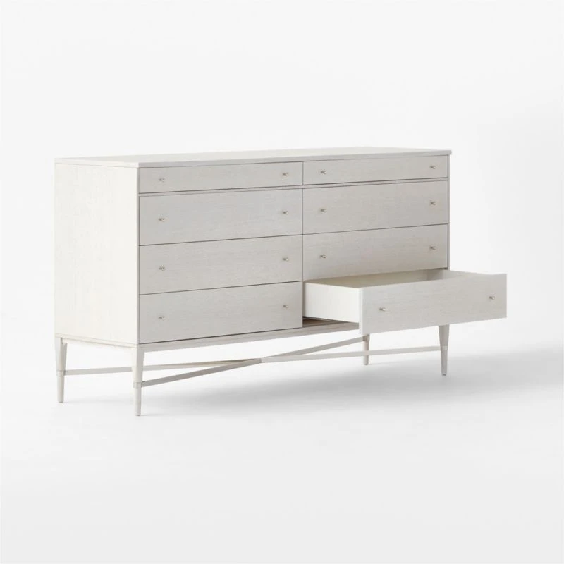 Connoisseur 8-Drawer Whitewashed Oak Wood Dresser Model 1006 6 Connoisseur 8-Drawer Whitewashed Oak Wood Dresser Model 1006 - Image 4