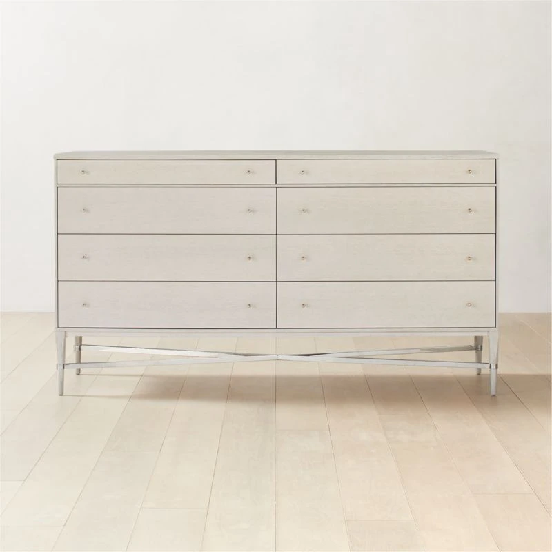 Connoisseur 8-Drawer Whitewashed Oak Wood Dresser Model 1006 3 Connoisseur 8-Drawer Whitewashed Oak Wood Dresser Model 1006