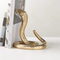 Wyatt Brass Snake Bookend/Doorstop -Nesto Store WyattSnakeDrstpBookendAVSHS23