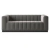 Forte 81" Channeled Sofa With Black Legs Luca Storm