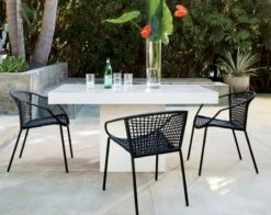 Sophia Black Outdoor Dining Armchair -Nesto Store fuzeivorywhitestonediningtableOFB18