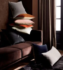 Leisure Black Velvet Throw Pillow With Down-Alternative Insert 23" -Nesto Store leisure23sqpillowsACJL17