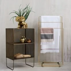 Sift Gold Metal Side Table -Nesto Store siftgold2 storytowerACFB17